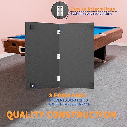 Ping Pong Table Top, 8X4 FT Foldable Table Tennis Table for Billiard and Pool Tables, Indoor Outdoor Table Tennis Conversion Top with Net & Premium Foam Padding - Perfect for Family Game Rooms
