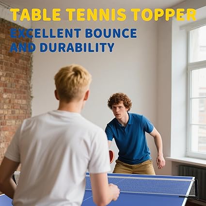 Ping Pong Table Top, 8X4 FT Foldable Table Tennis Table for Billiard and Pool Tables, Indoor Outdoor Table Tennis Conversion Top with Net & Premium Foam Padding - Perfect for Family Game Rooms