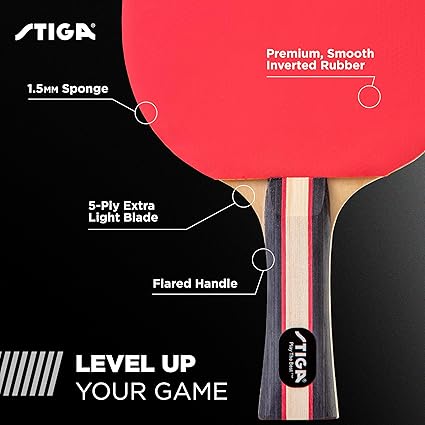 Performance 2 or 4 Player Table Tennis Set – USATT Approved Rackets and 3-Star Balls – 5-Ply Blade & Flared Handle – Perfect for Skill Development